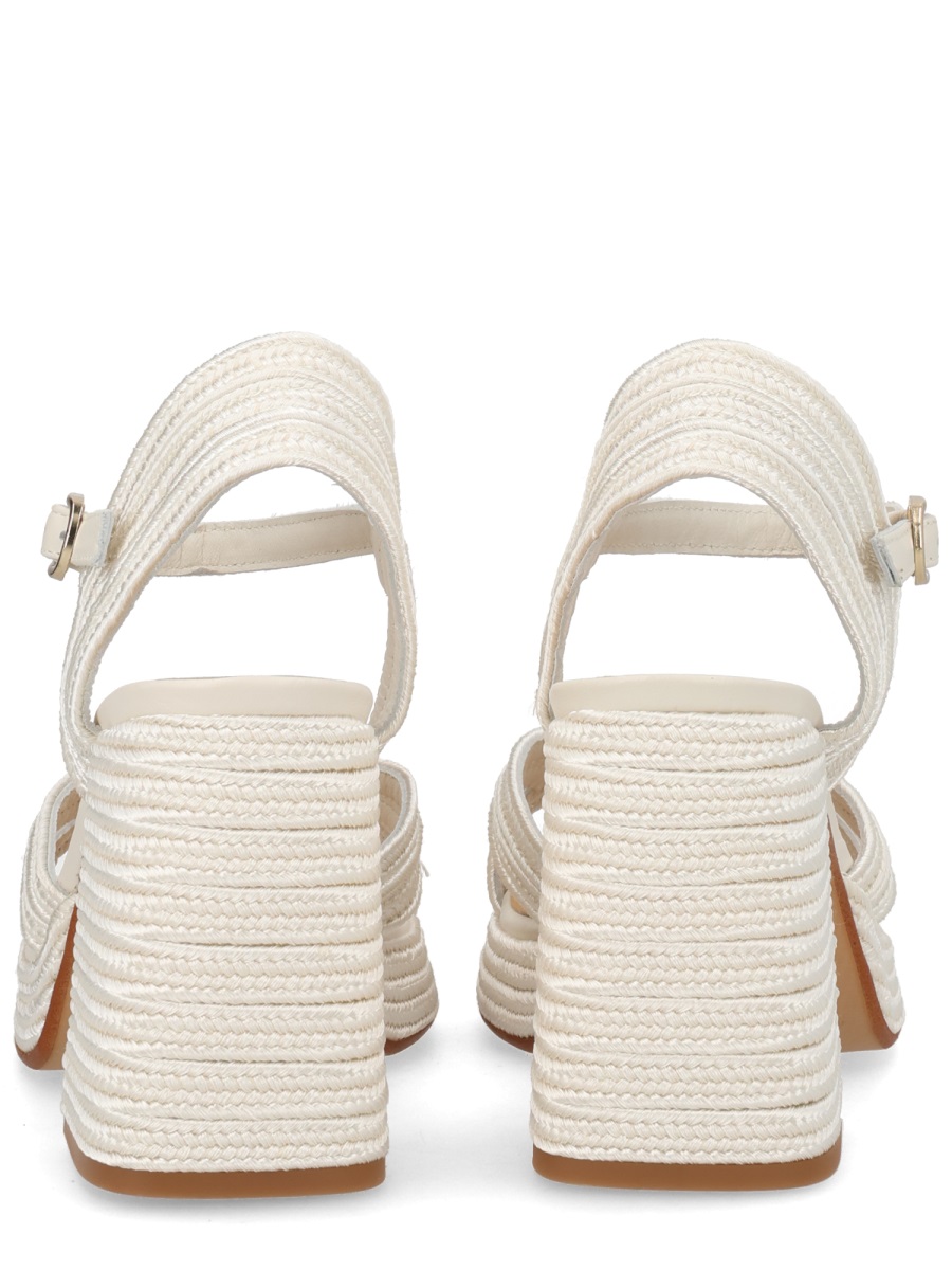 Castaner Neutrals Valley Crisscross Metallized Polyester Sandals Neutraal