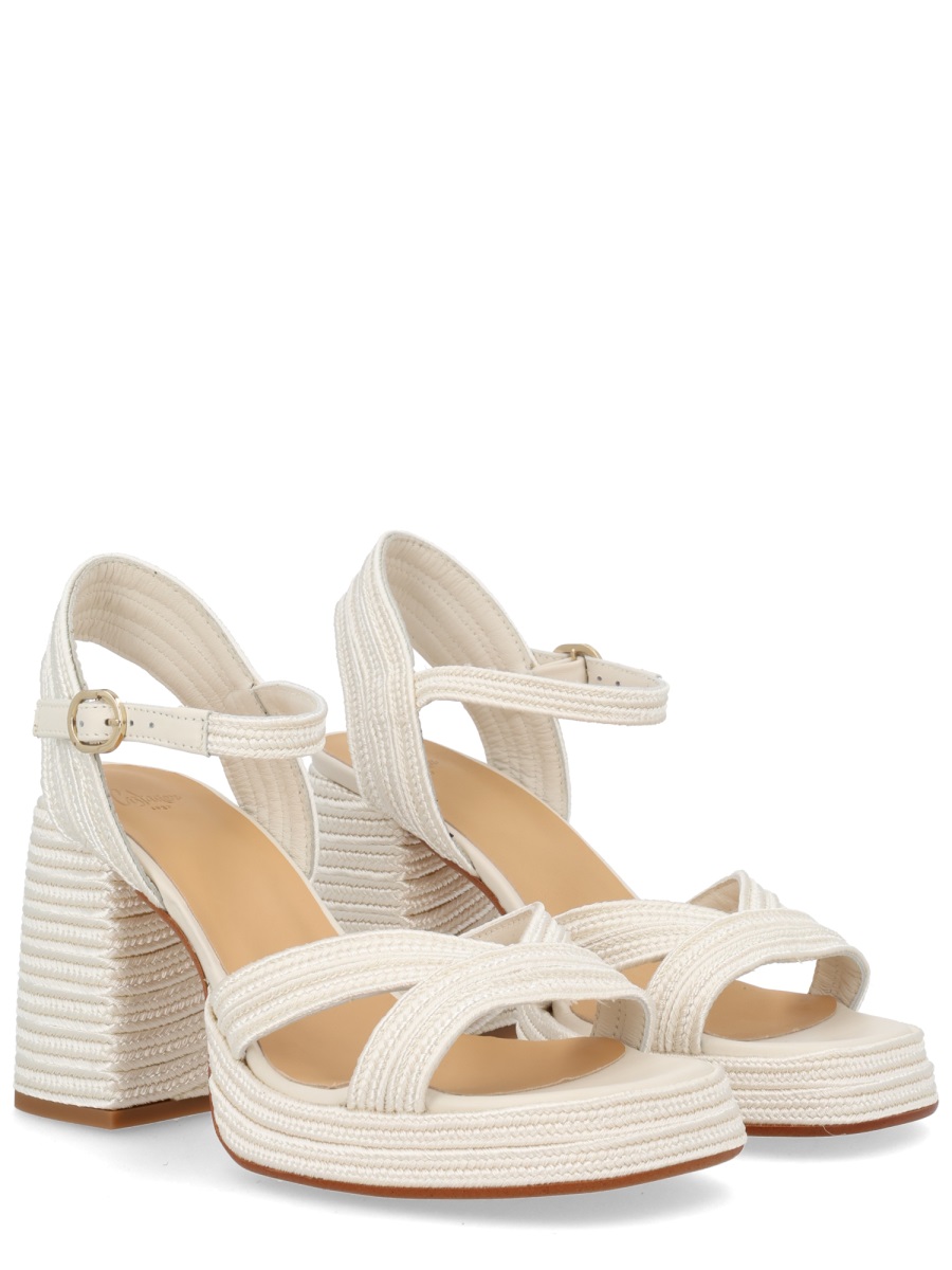 Castaner Neutrals Valley Crisscross Metallized Polyester Sandals Neutraal