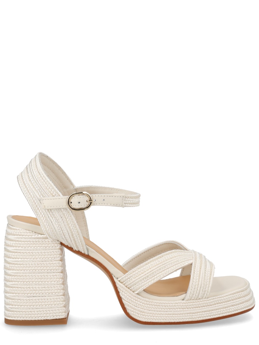 Castaner Neutrals Valley Crisscross Metallized Polyester Sandals Neutraal