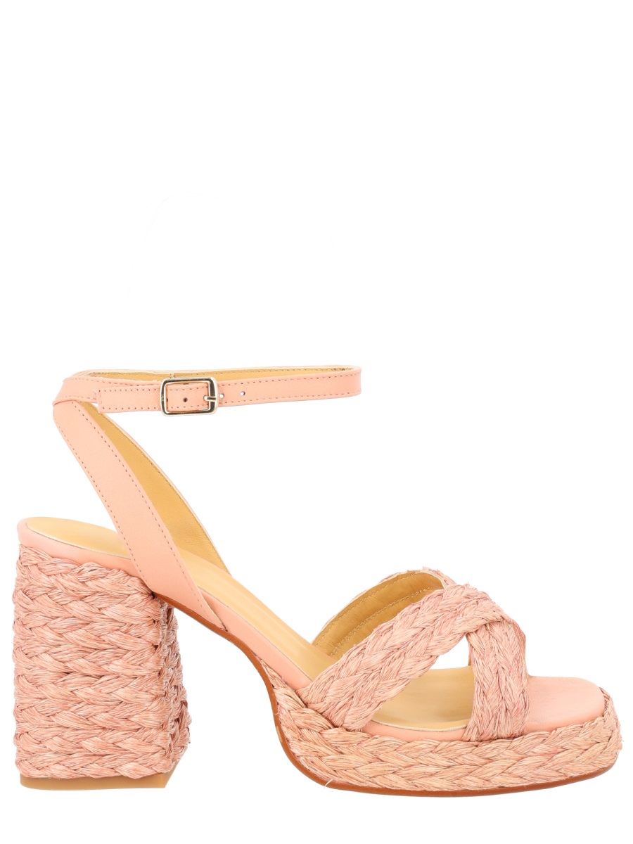 Castaner Valeriette/258 Raffia Braided Sandals Bruin