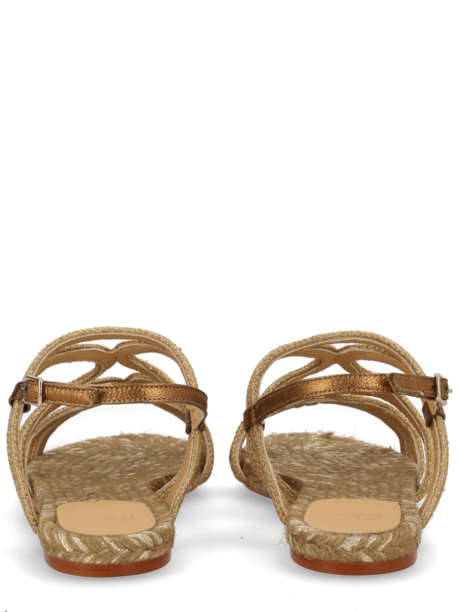 Castaner Pitra Cotton Woven Flat Sandals Bruin