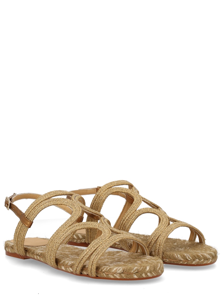 Castaner Pitra Cotton Woven Flat Sandals Bruin