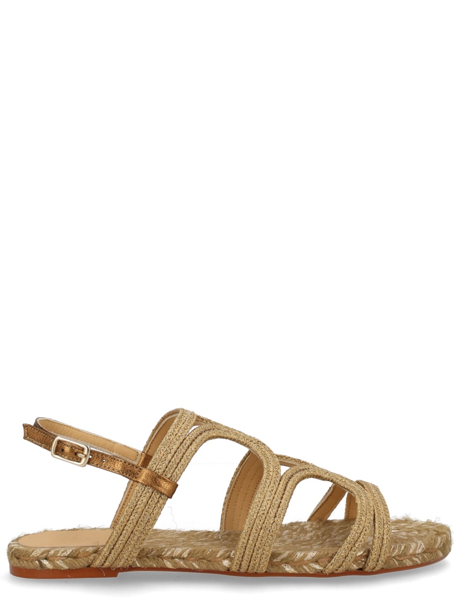 Castaner Pitra Cotton Woven Flat Sandals Bruin