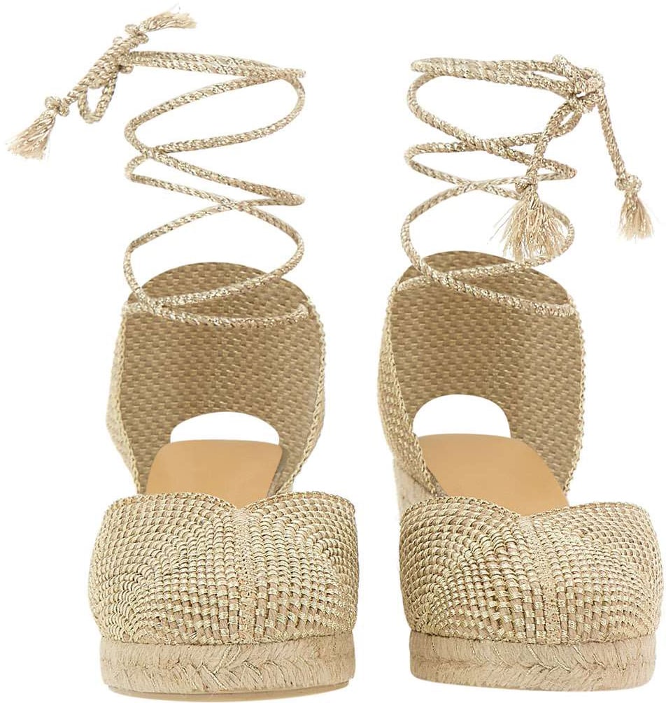 Castaner With Heel Golden Goud