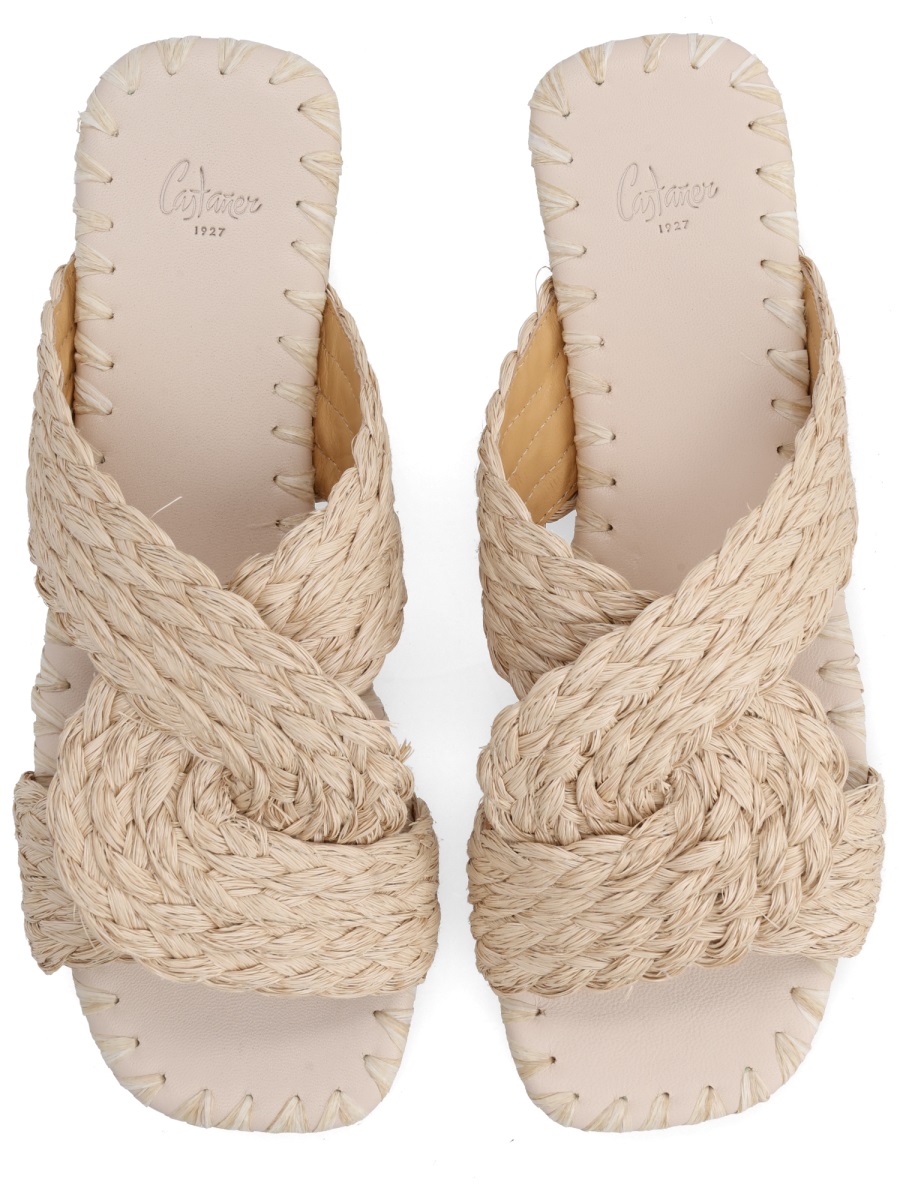 Castaner Neutrals Padme Braided Straps Raffia Sandals Neutraal