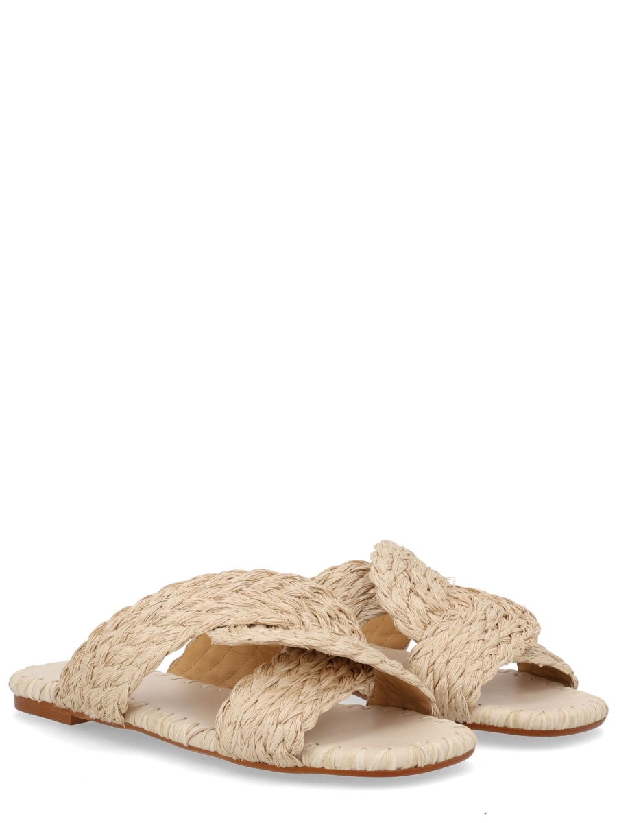 Castaner Neutrals Padme Braided Straps Raffia Sandals Neutraal