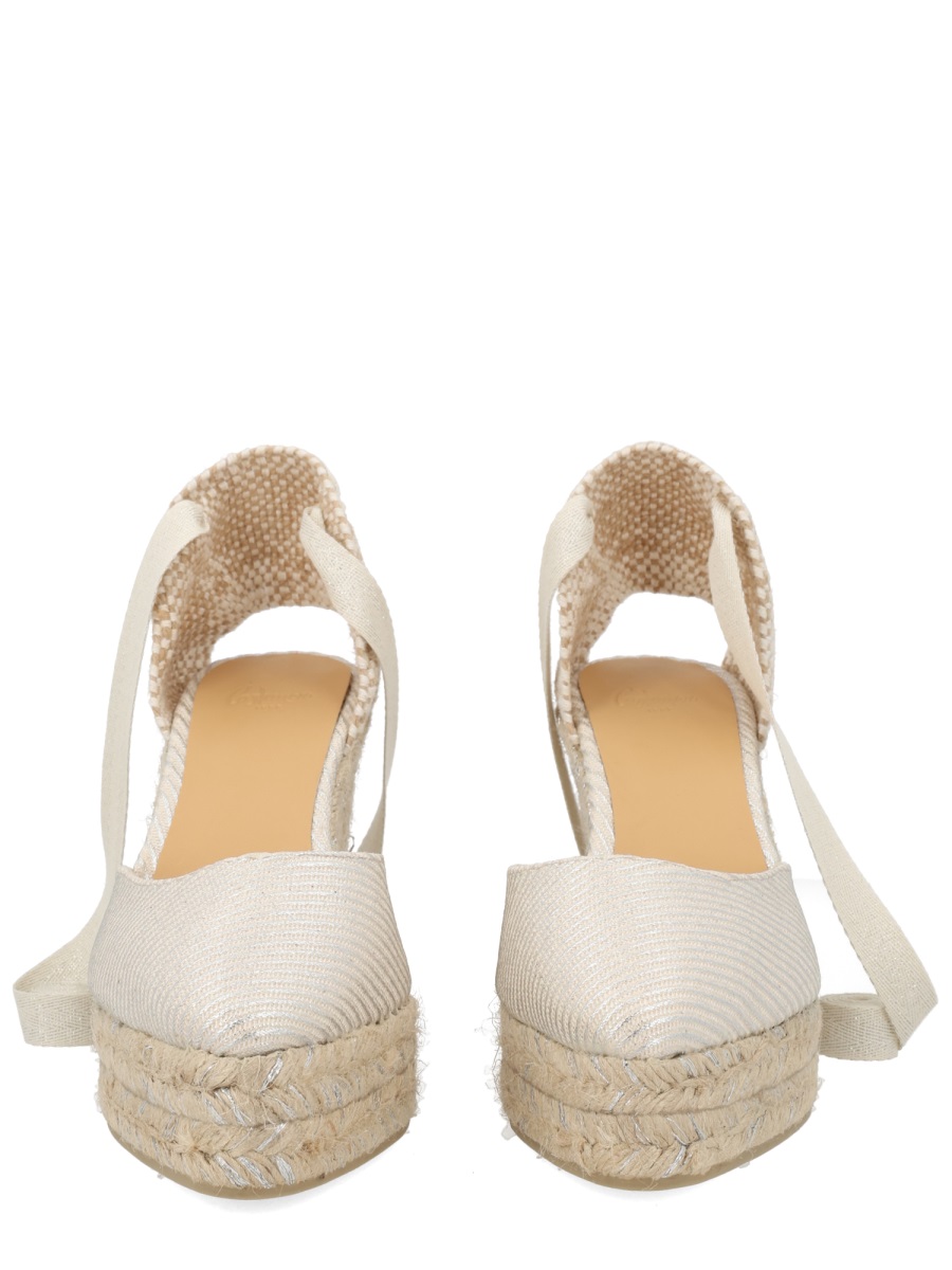 Castaner Neutrals Joyce Pointed Jute Platform Sandals Neutraal