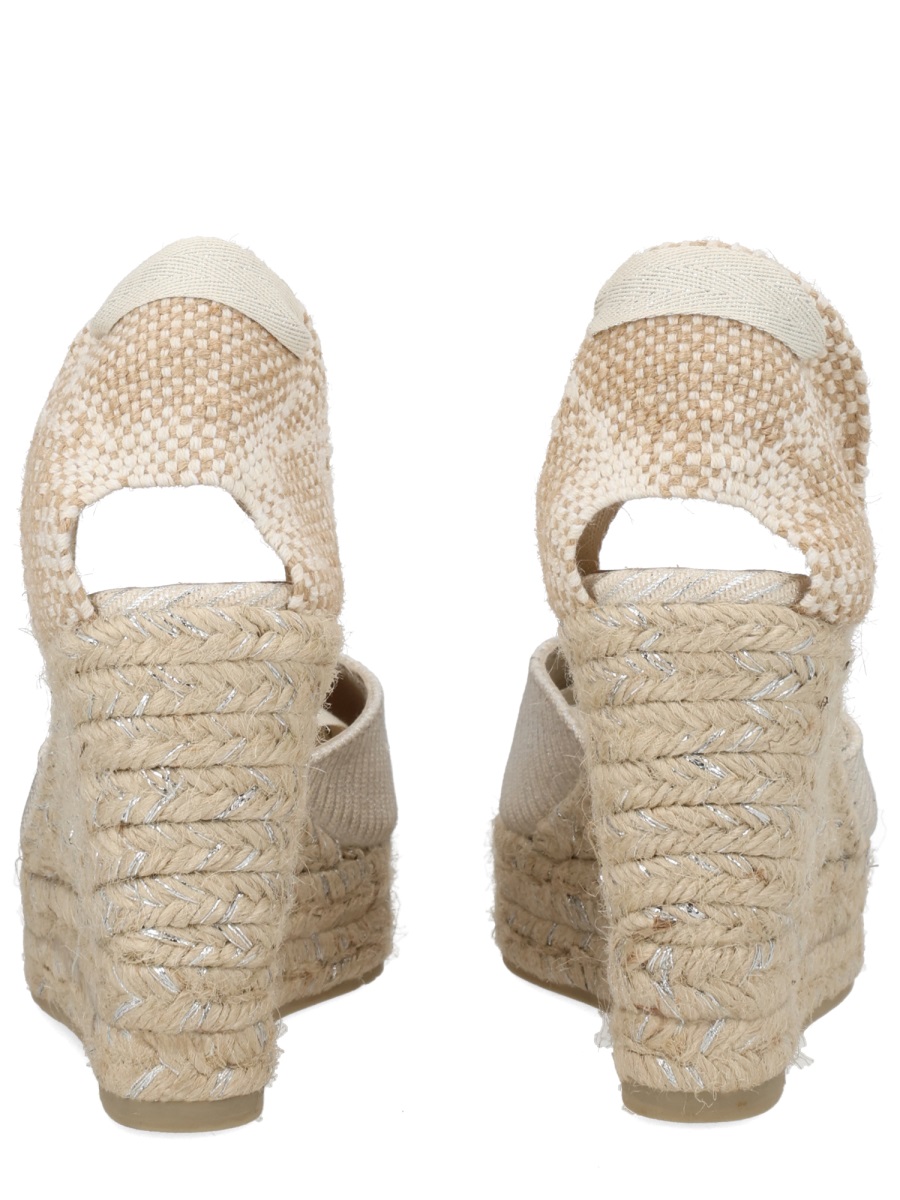 Castaner Neutrals Joyce Pointed Jute Platform Sandals Neutraal