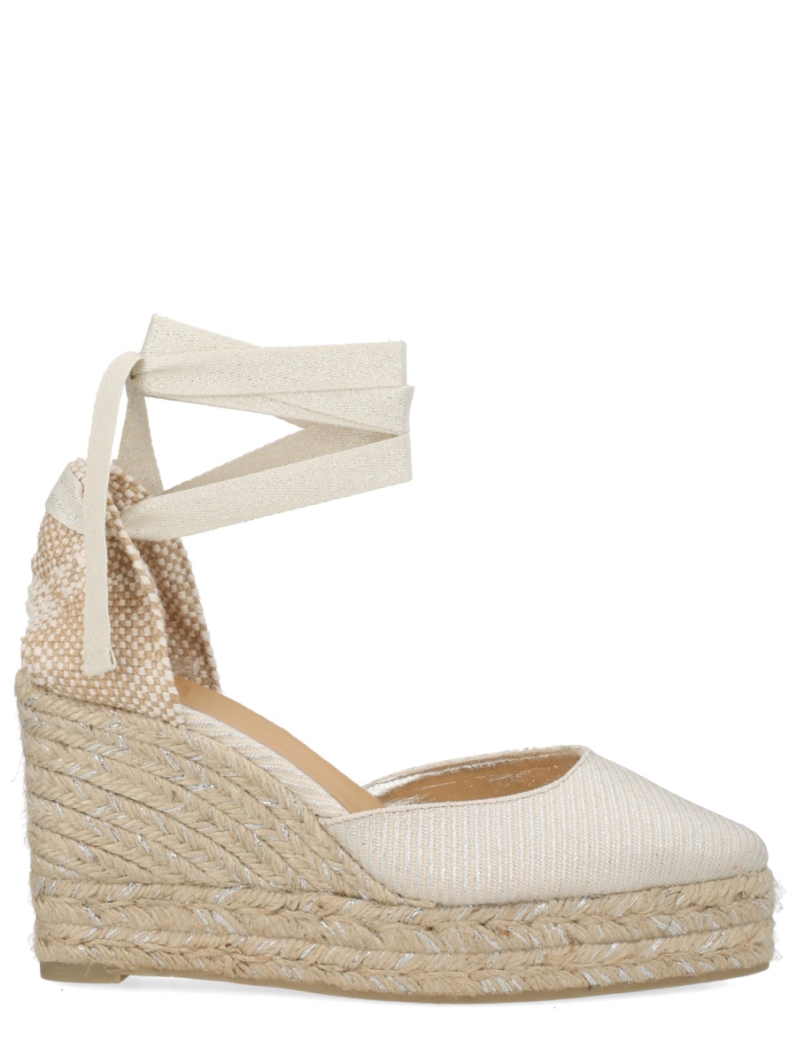 Castaner Neutrals Joyce Pointed Jute Platform Sandals Neutraal