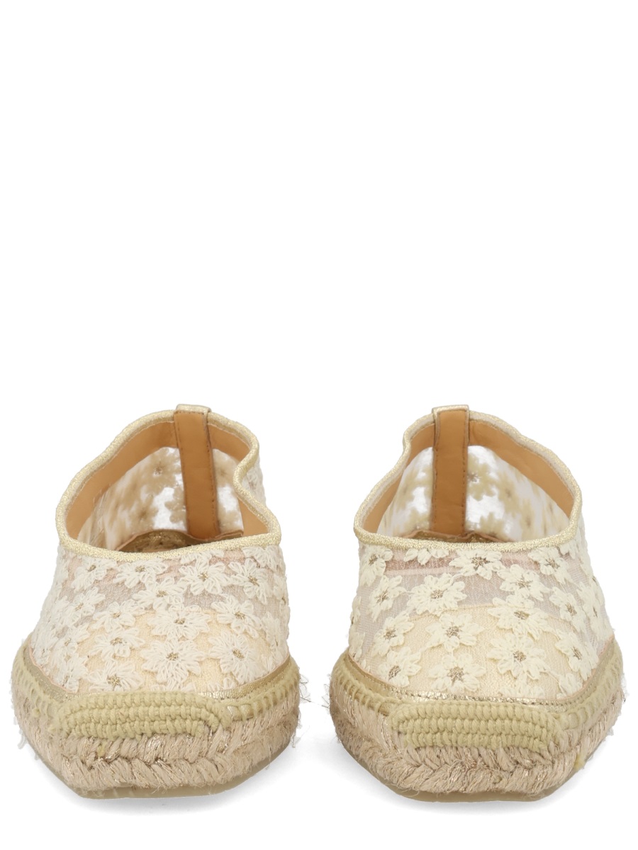 Castaner Paoli Floral Lace Jute Flats Neutraal