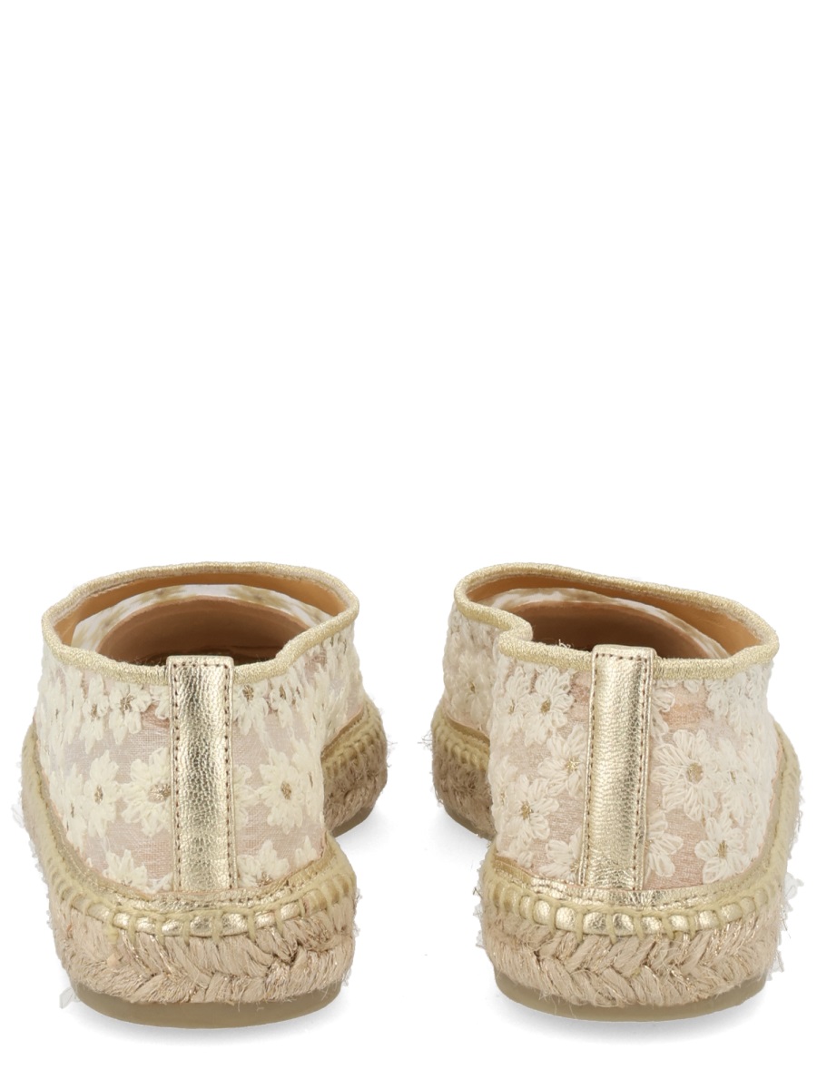 Castaner Paoli Floral Lace Jute Flats Neutraal
