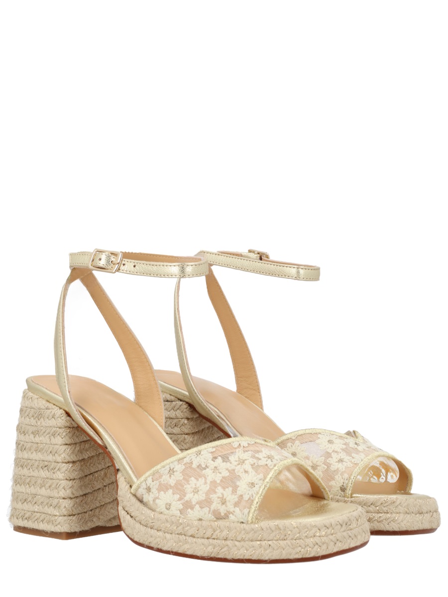 Castaner Neutral Vals Braided Jute Block Sandals Neutraal