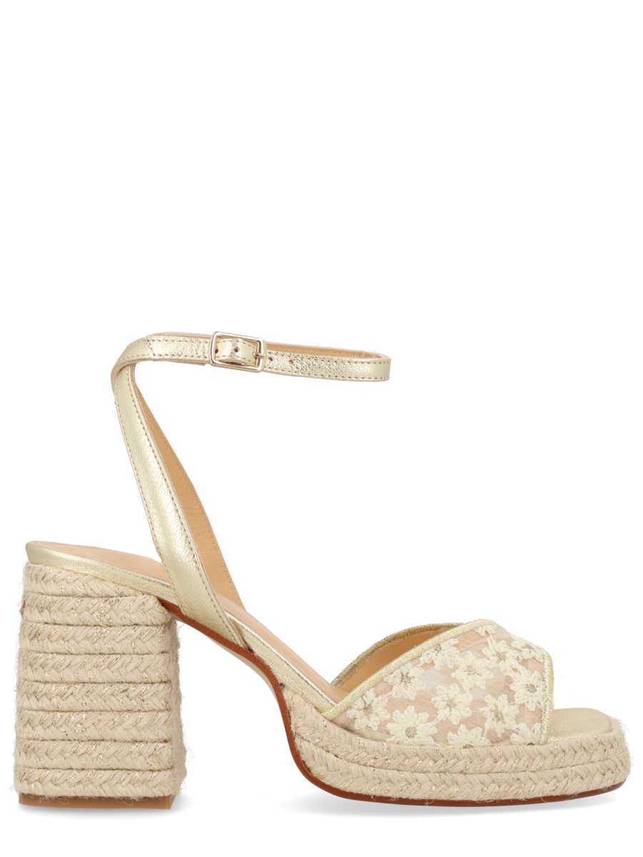 Castaner Neutral Vals Braided Jute Block Sandals Neutraal