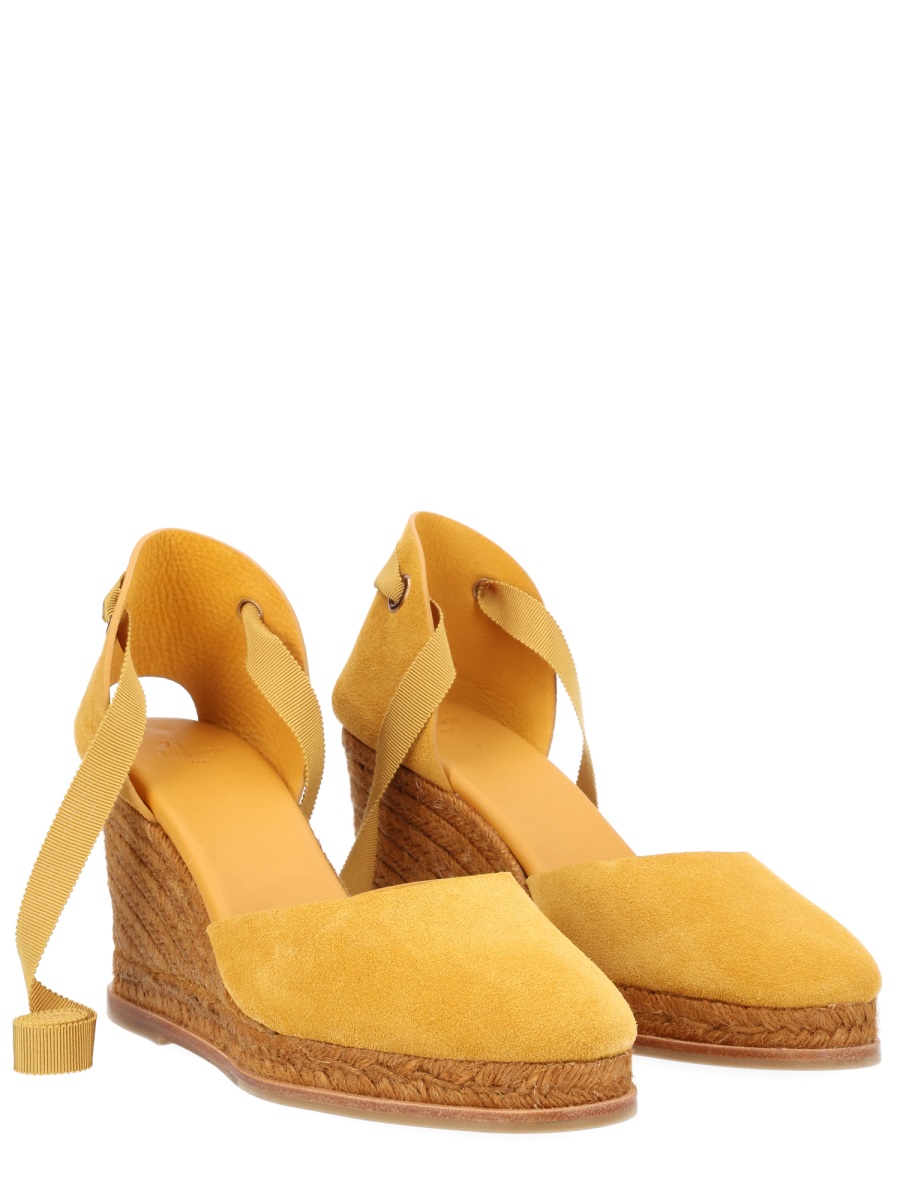 Castaner Camila Bovine Leather Wedge Sandals Oranje