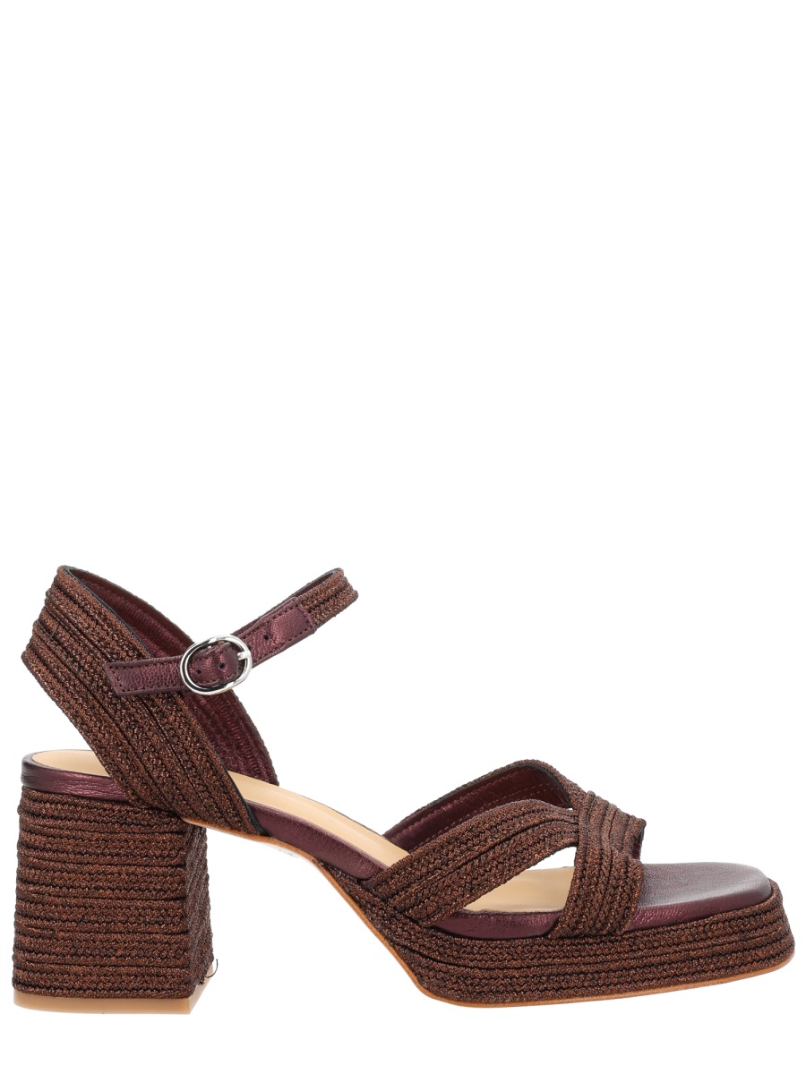 Castaner Multicolor Vallita Woven Straps Block Heel Sandals Grijs