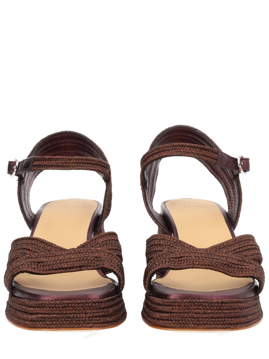 Castaner Multicolor Vallita Woven Straps Block Heel Sandals Grijs