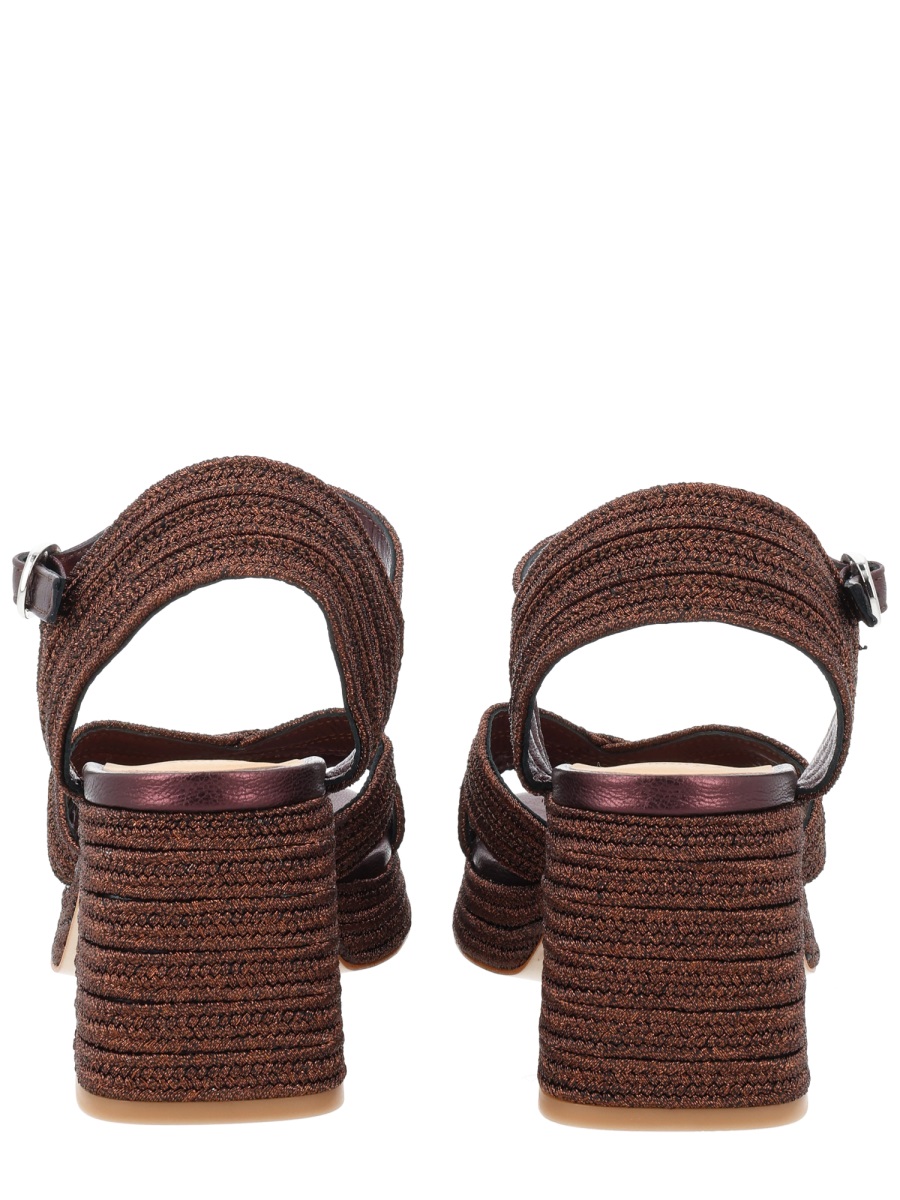 Castaner Multicolor Vallita Woven Straps Block Heel Sandals Grijs