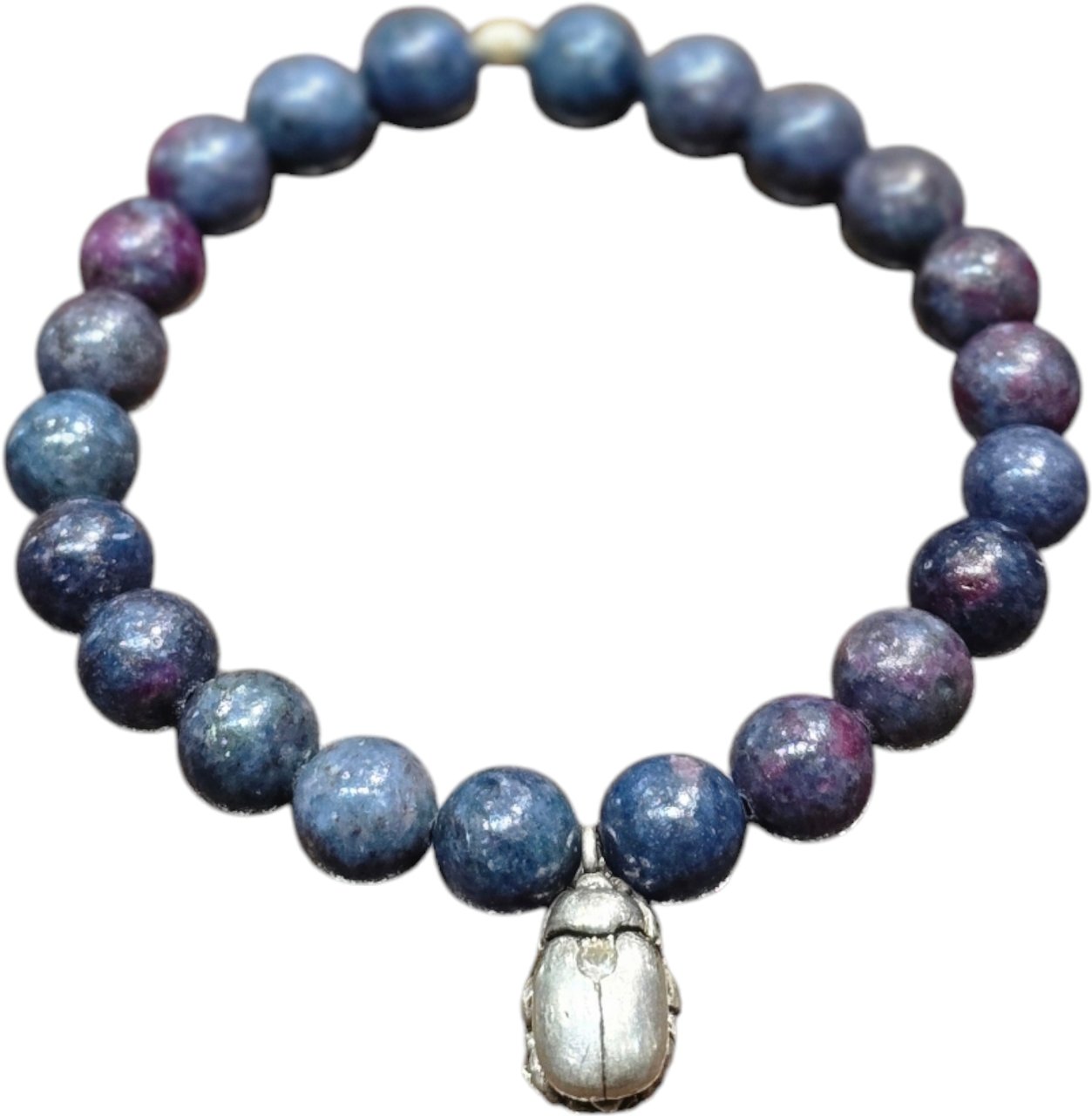 Catherine Michiels Bracelet Milo Silver Diamant serti kyanite élastique MILO SSLE Catherine Michiel Blauw