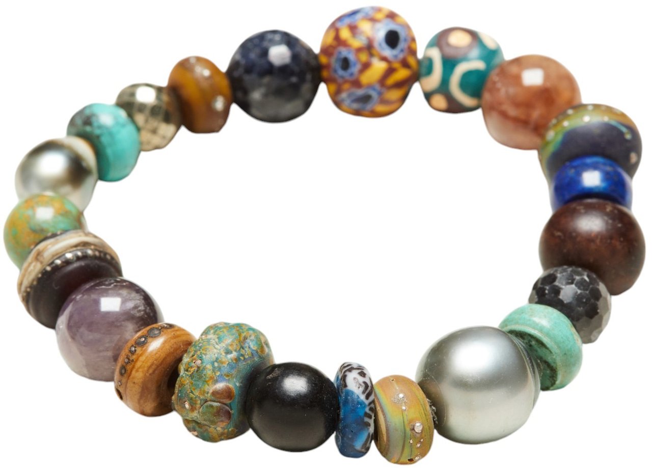 Catherine Michiels Bracelet Miguel perles Tahiti Turquoise ébène Chaman Saphir TFW24-13 Catherine Michiels Bijoux Jewelery Divers