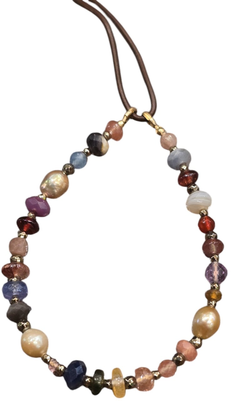 Catherine Michiels Bracelet Bella Moonhématite saphir rubis perles de Tahiti tourmaline FW24-71 Catherine Michiels Bijoux Jewellery Divers