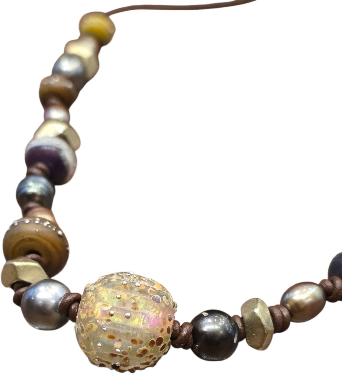 Catherine Michiels Collier Shaman perles Shaman Tahiti & antiques bronze Catherine Michiels SH119 Bruin