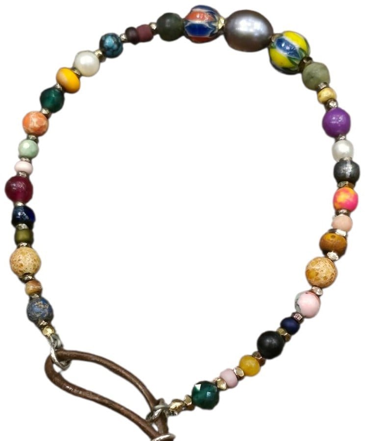 Catherine Michiels Bracelet Zaza B Zazou Perles vintage japo afro eau douce hématite pierres FW2527 bijoux Catherine Michiels Divers