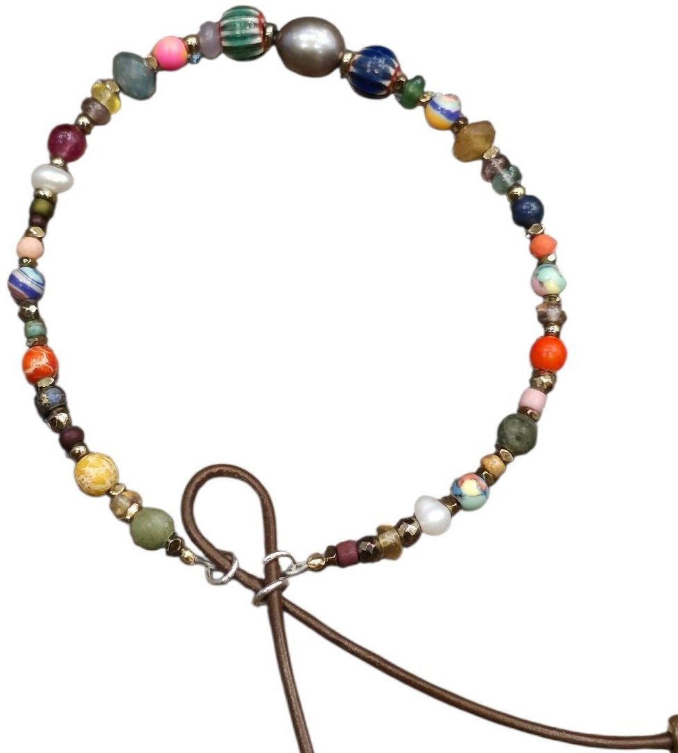 Catherine Michiels Bracelet Zaza B Zazou Perles vintage japo afro eau douce hématite pierres FW2527 bijoux Catherine Michiels Divers