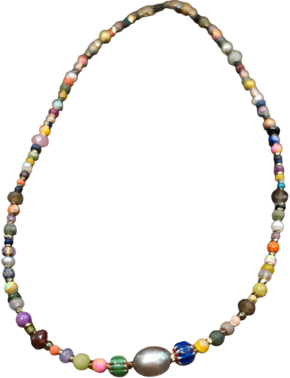 Catherine Michiels Collier Zaza court Perles vintage japon afro eau douce hématite pierres bijoux Catherine Michiels FW2527 Divers