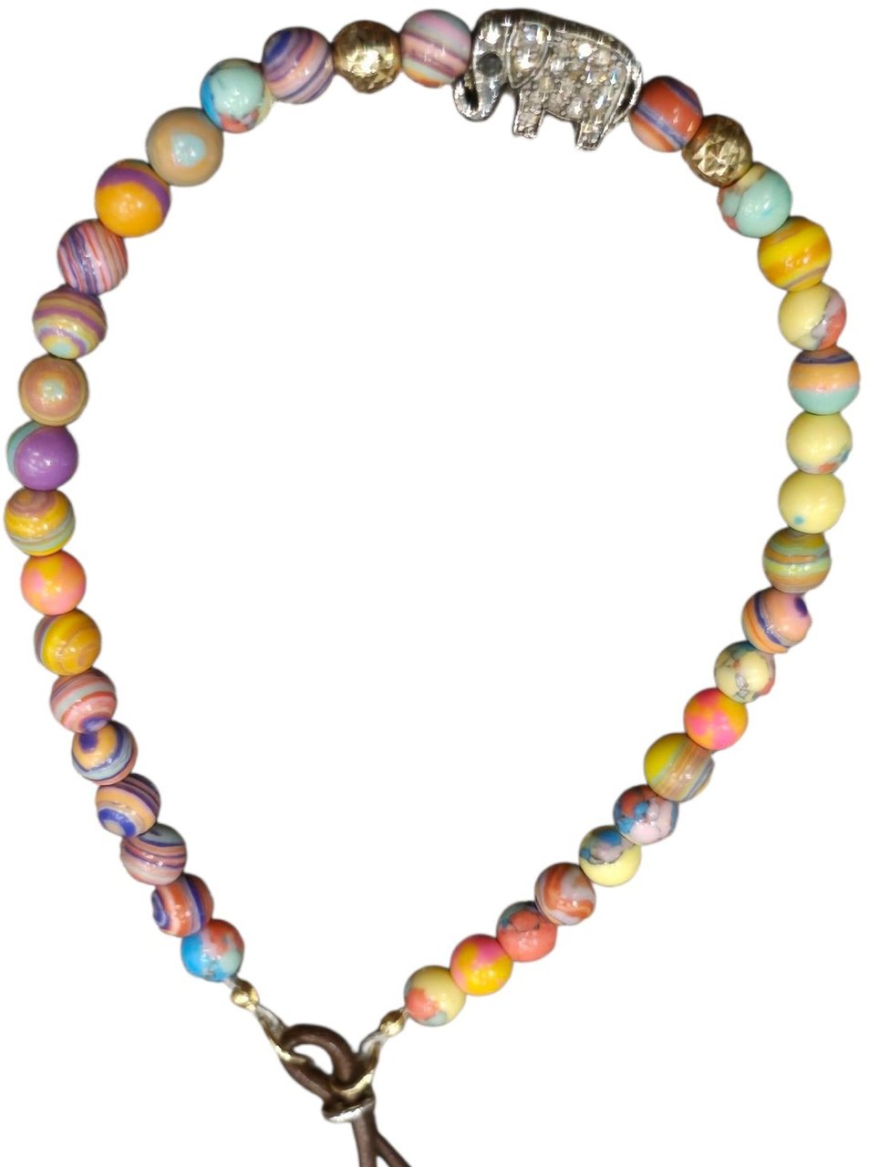 Catherine Michiels Bracelet Timmy charm Elephant silver diamants pierres multicolores rainbow SS233 bijoux Catherine Michiels Divers