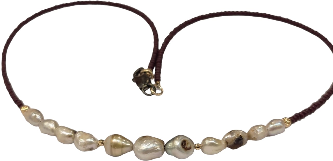 Catherine Michiels Ras du cou perles Tahiti perles céramique japonaise Malika FW2222 Catherine Michiels Divers