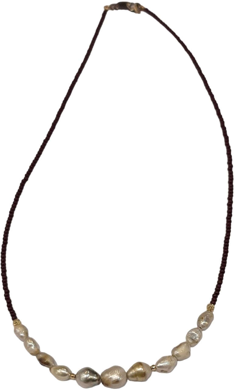 Catherine Michiels Ras du cou perles Tahiti perles céramique japonaise Malika FW2222 Catherine Michiels Divers