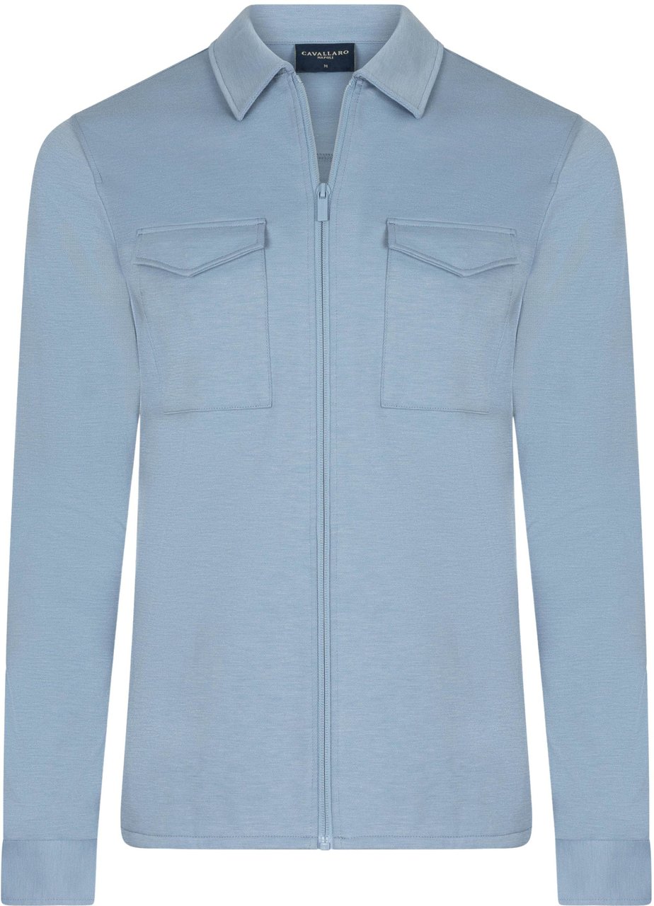Cavallaro Cavallaro Zaverio Overshirt Overshirts Lichtblauw 123261014 Blauw