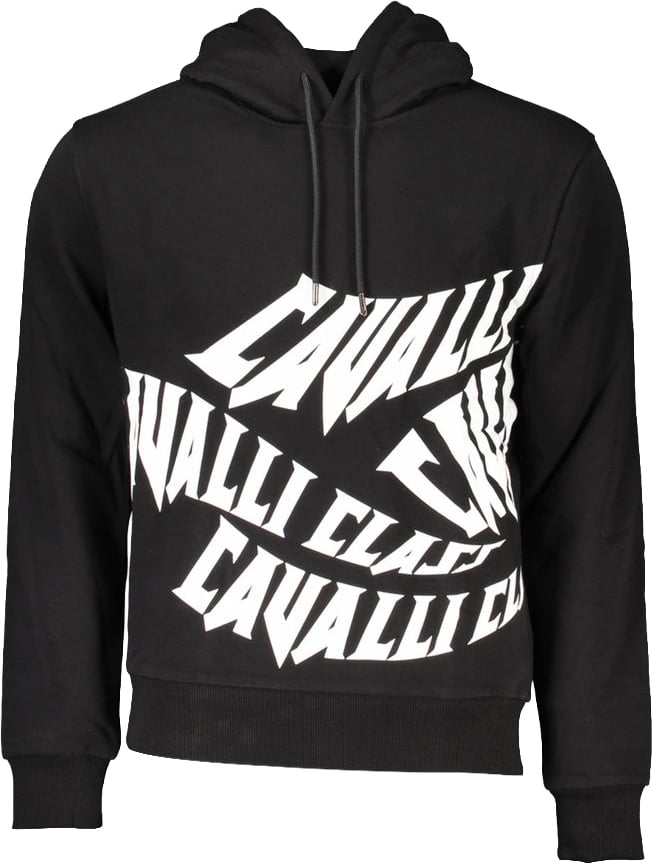 Cavalli Class Black Cotton Men's Sweatshirt Zwart
