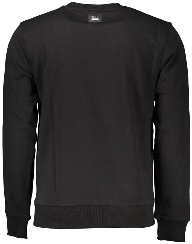 Cavalli Class Black Cotton Men Sweatshirt Blauw