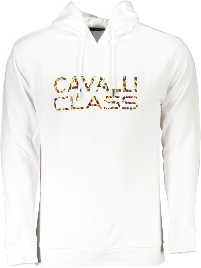Cavalli Class Bianco Cotton Men Sweatshirt Wit