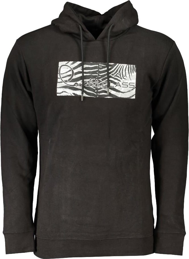 Cavalli Class Black Cotton Men's Hooded Sweatshirt Zwart