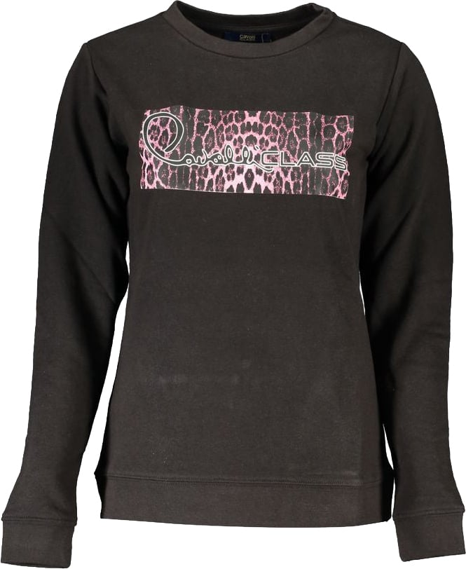 Cavalli Class Black Cotton Women Sweatshirt Zwart