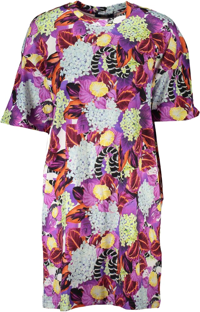 Cavalli Class Viola Cotton Women Dress Paars