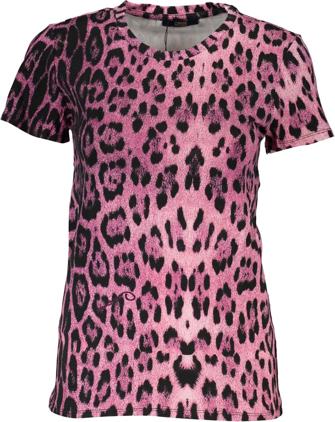 Cavalli Class Pink Cotton Women T-Shirt Roze