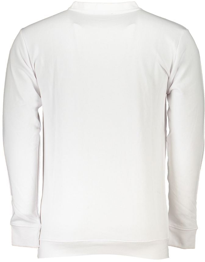 Cavalli Class White Cotton Men Sweatshirt Wit