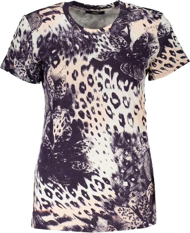 Cavalli Class Pink Cotton Women T-Shirt Blauw