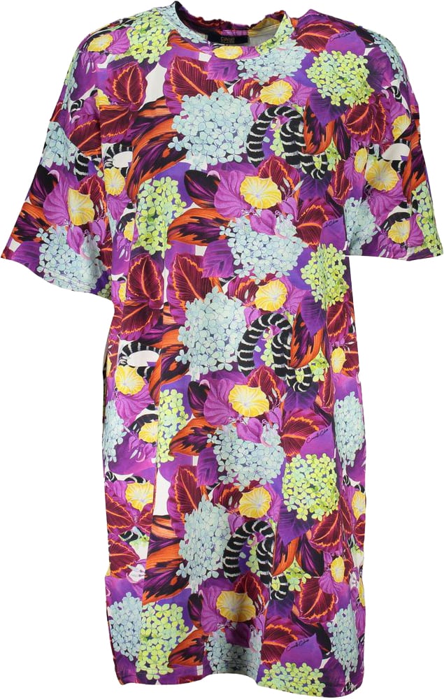 Cavalli Class Viola Cotton Women Dress Paars