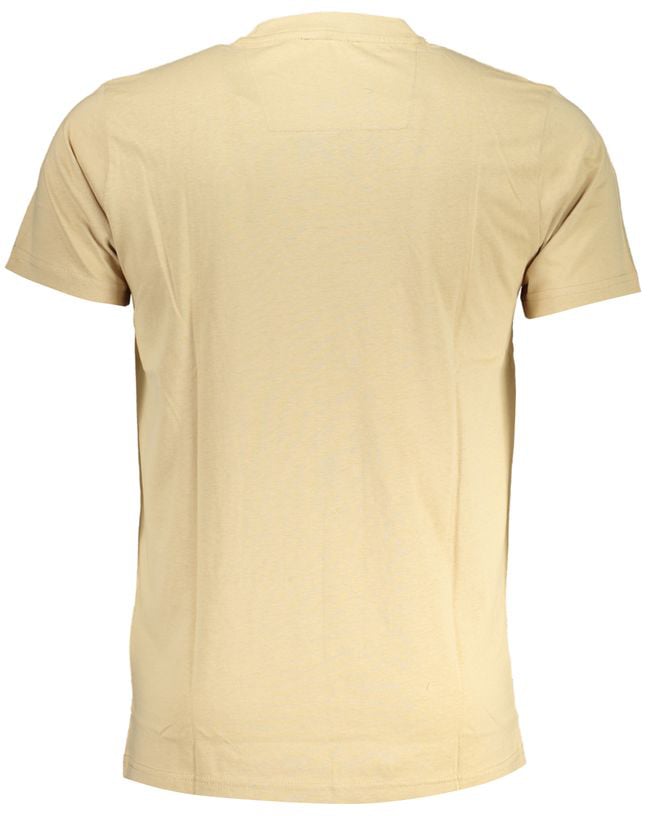 Cavalli Class Beige Cotton Men T-Shirt Zwart