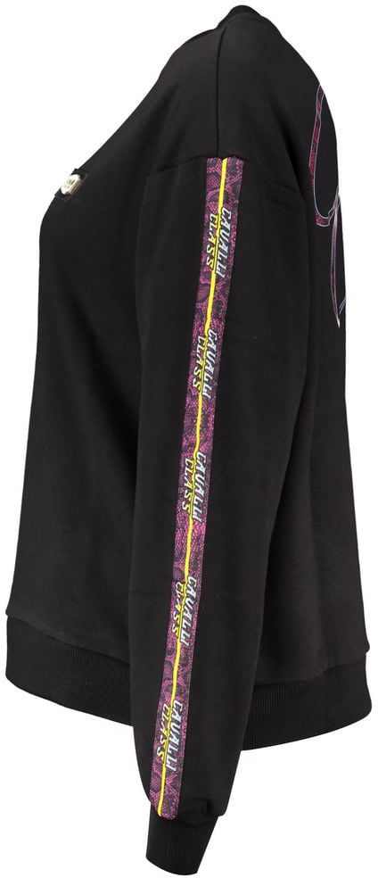 Cavalli Class Black Cotton Women Sweatshirt Zwart