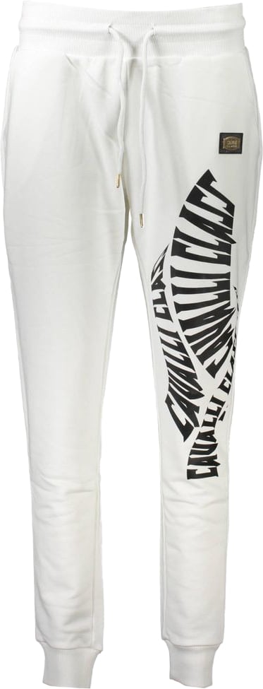 Cavalli Class Bianco Cotton Women Jogger Pant Wit