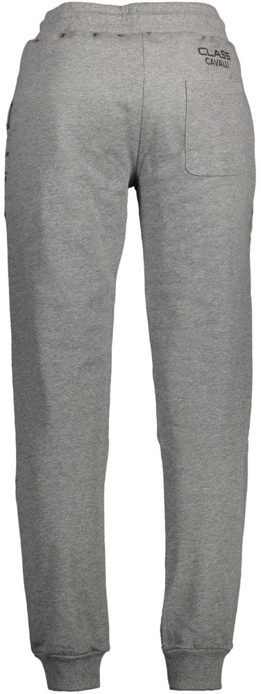 Cavalli Class Grigio Cotton Men's Sports Trouser Grijs