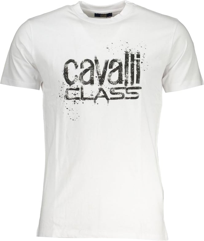 Cavalli Class White Cotton Men T-Shirt Wit