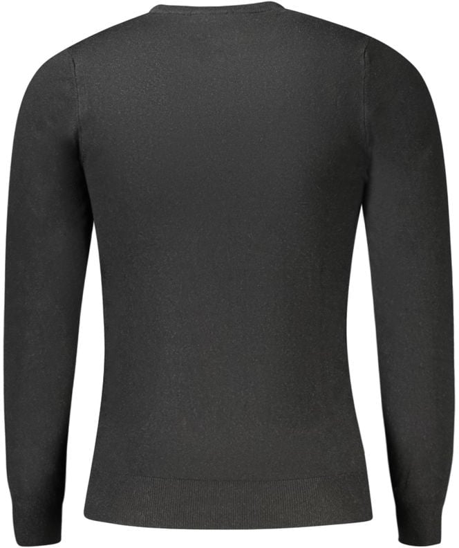 Cavalli Class Black Viscose Sweatshirt Zwart