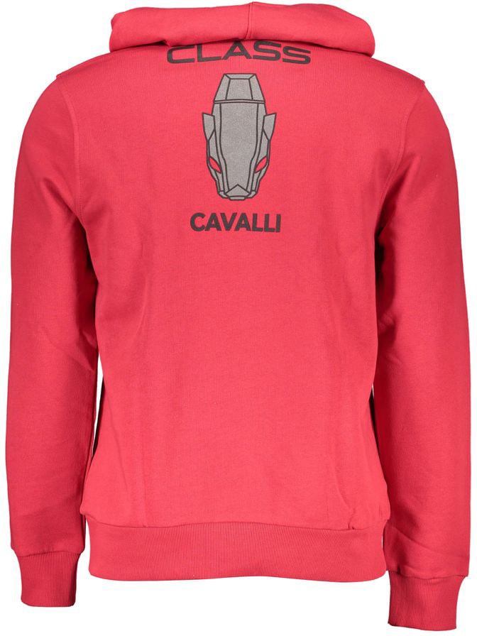 Cavalli Class Rosso Cotton Mens Sweatshirt Rood
