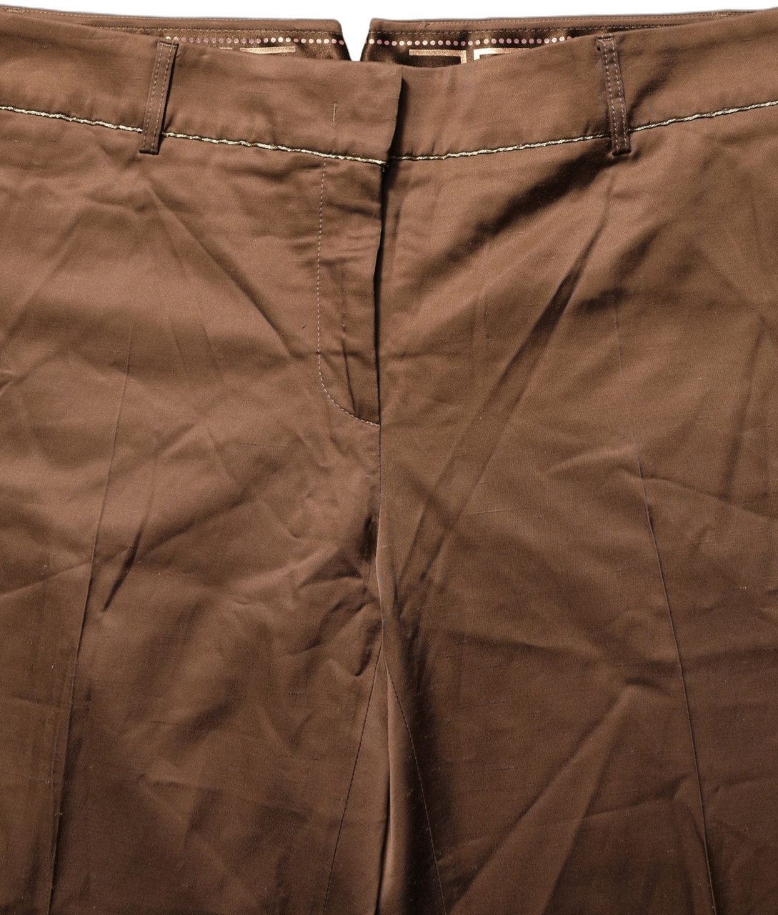Cavalli Class Brown High Waist Flared Trouser Pants Bruin